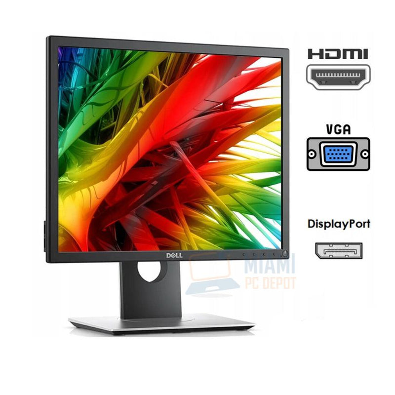 Dell 19" 60 Hz IPS Monitor 8 ms 1280 x 1024 D-Sub, HDMI, DisplayPort, USB P1917S with Height Adjustable Stand and Cables