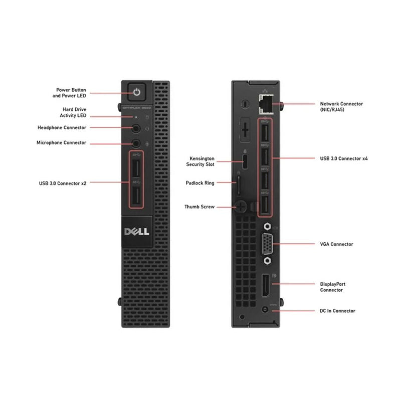 Computadora de escritorio pequeña Dell 5070 (SFF) | i5 9.ª generación | 16 GB de RAM DDR4 | SSD de estado sólido de 240 GB + disco duro de 500 GB | (Renovado)
