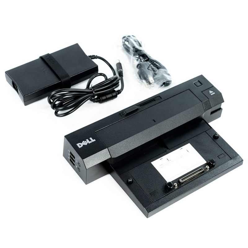 Replicador de estación de acoplamiento Dell E-Port PR03x USB 3.0 con adaptador de CA