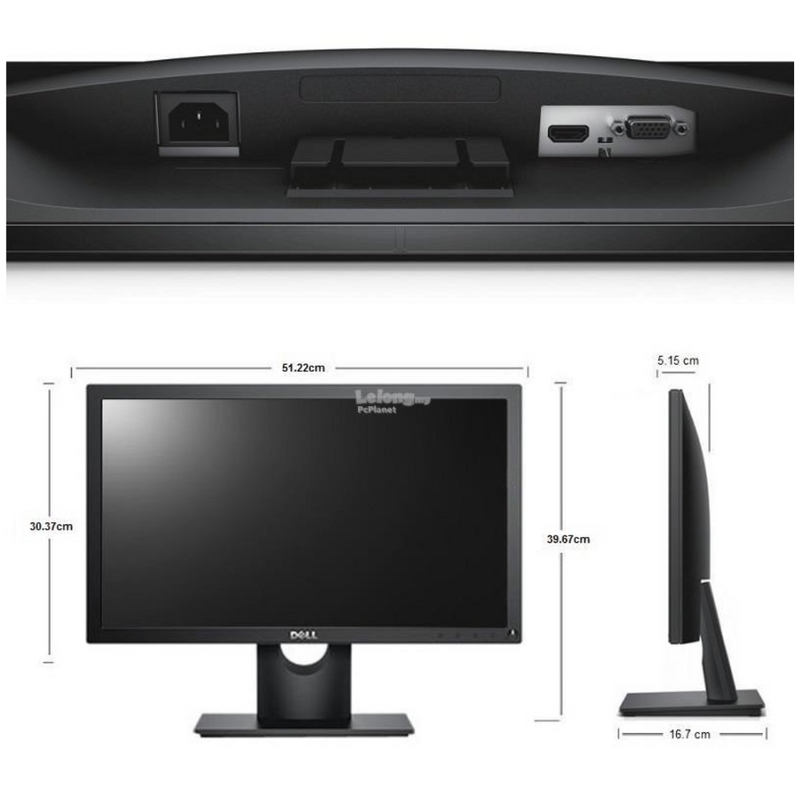 Dell E2216H 22" Widescreen LED LCD Monitor - Grade A With Stand and Cables