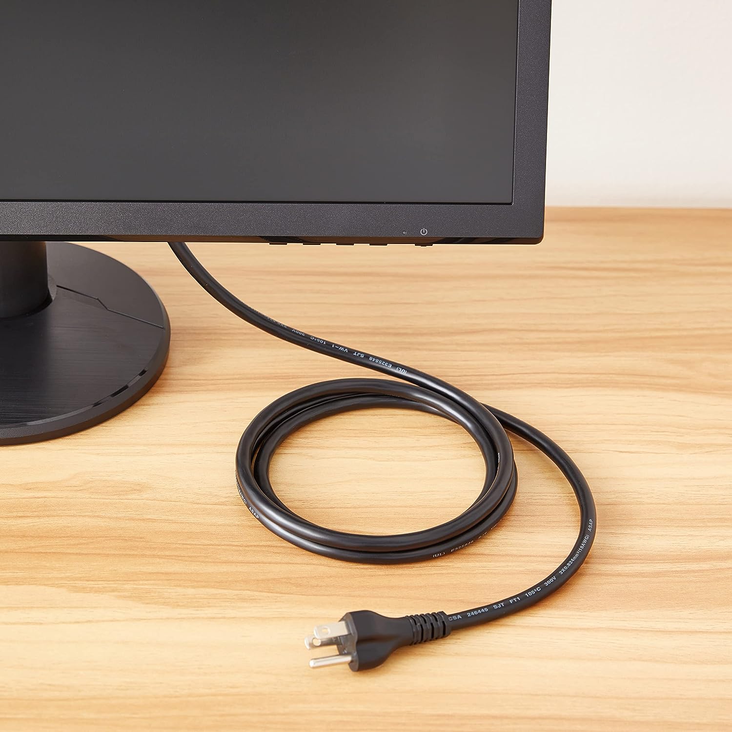 Black Computer Monitor TV Replacement Power Cord 6 ft