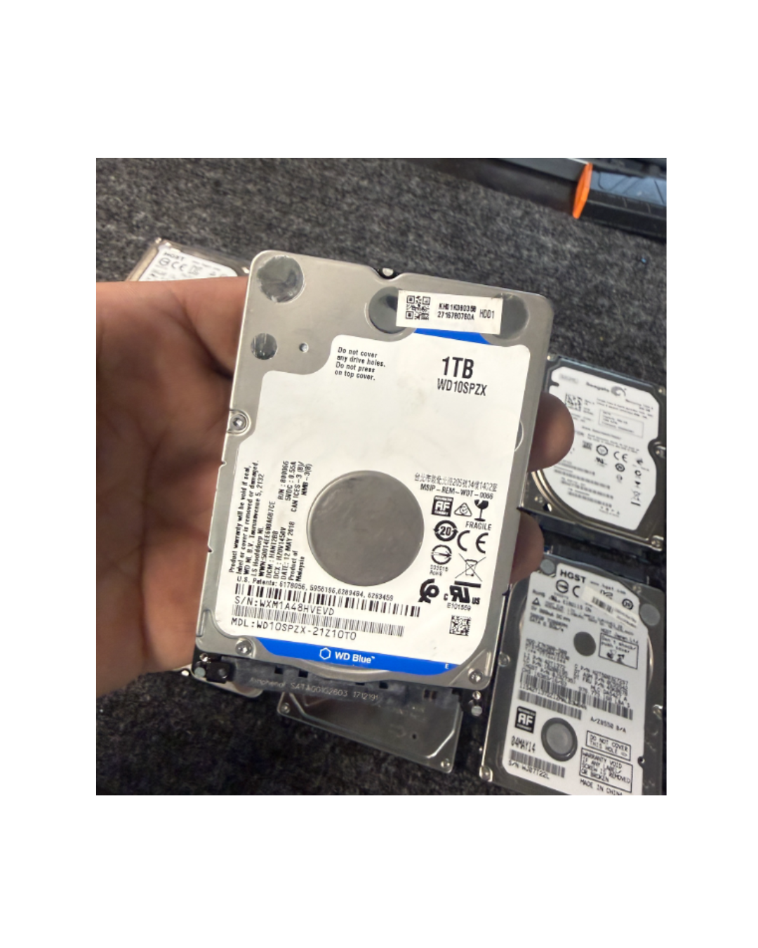 1 Terrabyte TB 2.5" Hard Drive Tested , Wiped mixed brands