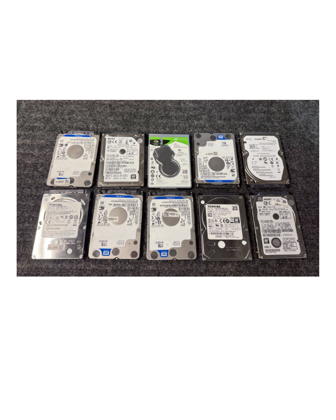1 Terrabyte TB 2.5" Hard Drive Tested , Wiped mixed brands