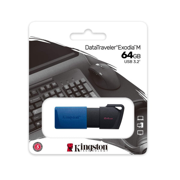 64GB-128GB-256GB Kingston DataTraveler Exodia M USB 3.2 Capless Flash Drive New