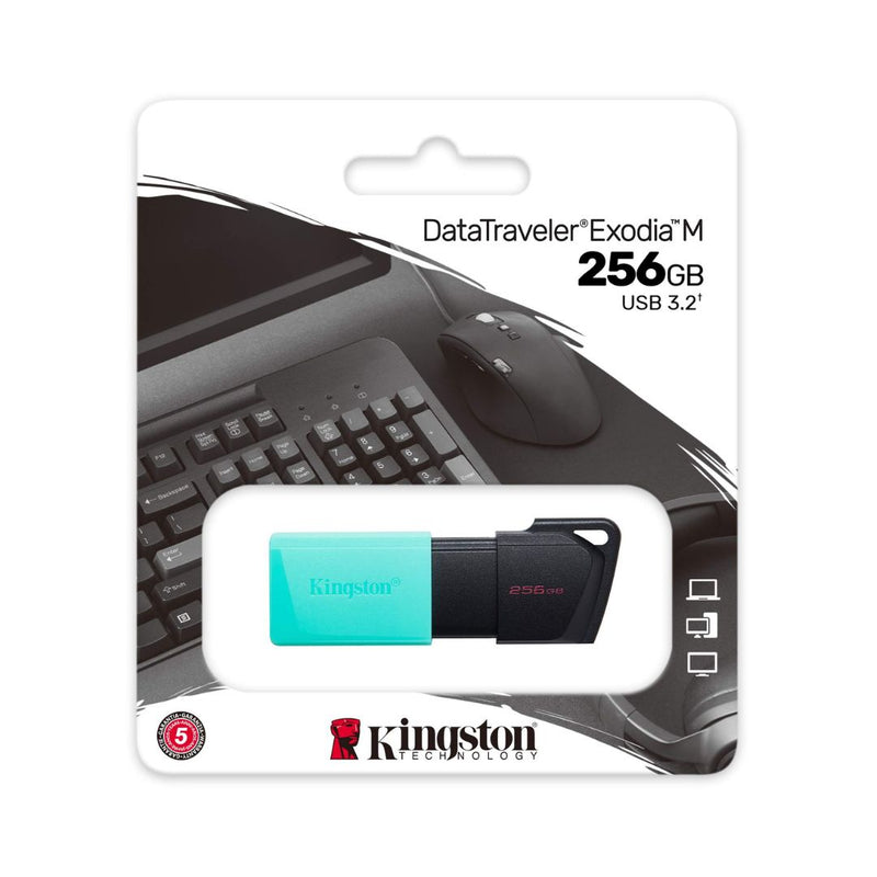 64GB-128GB-256GB Kingston DataTraveler Exodia M USB 3.2 Capless Flash Drive New