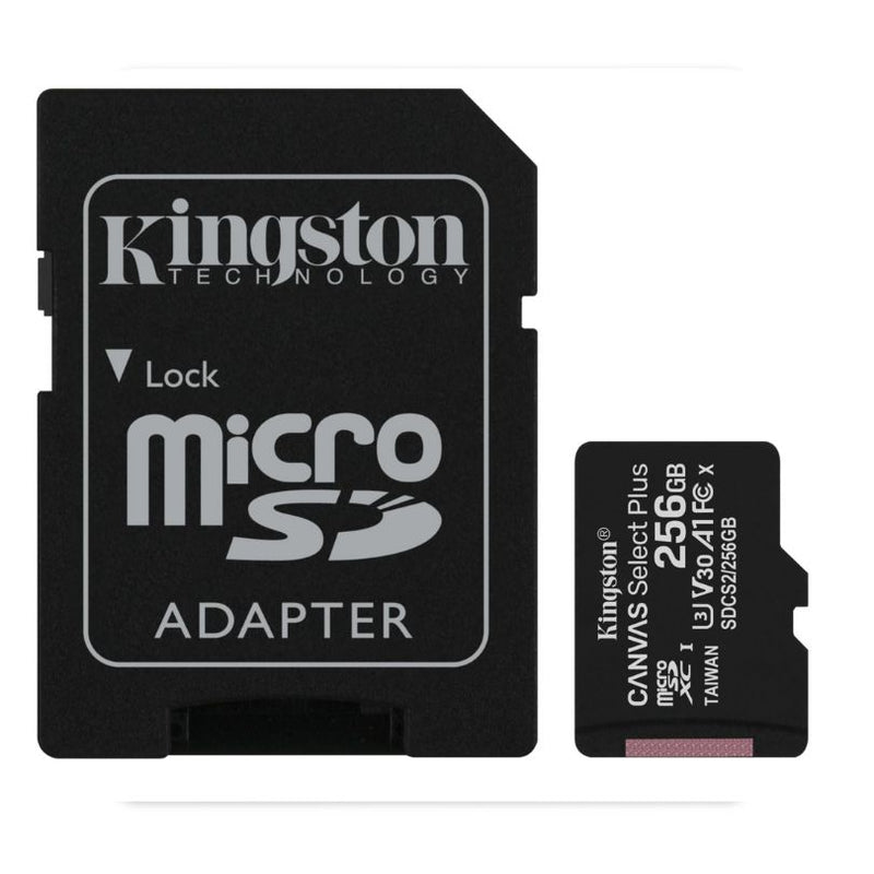 64/128/256/512 GB Kingston microSDXC Canvas Select Plus 100MB/s Read A1 Class 10 UHS-I Memory Card + Adapter (SDCS2)