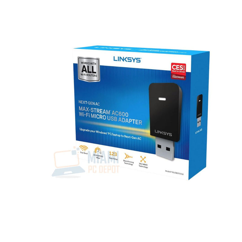 Linksys USB Wireless Network Adapter, Dual-Band wireless Adapter for PC, 600Mbps (AC600) Speed NEW