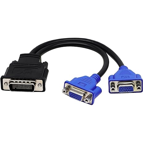 DMS-59 Male to Dual VGA 15-pin Female Cable Video Card Display Adapter Splitter